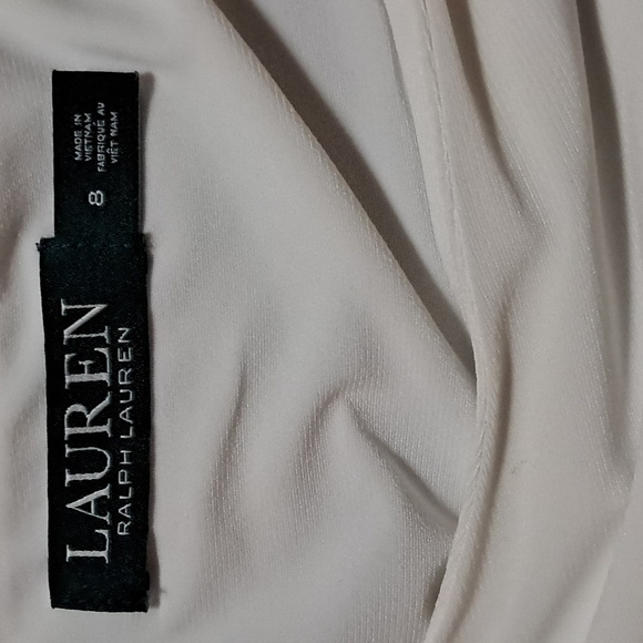 Lauren Ralph Lauren Women Colorblock Dress Side Ruched Black White Size 8 - Picture 8 of 10